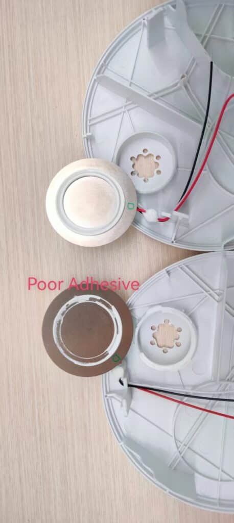 Smoke Alarm manufacturer CFS poor Adhesive Volume