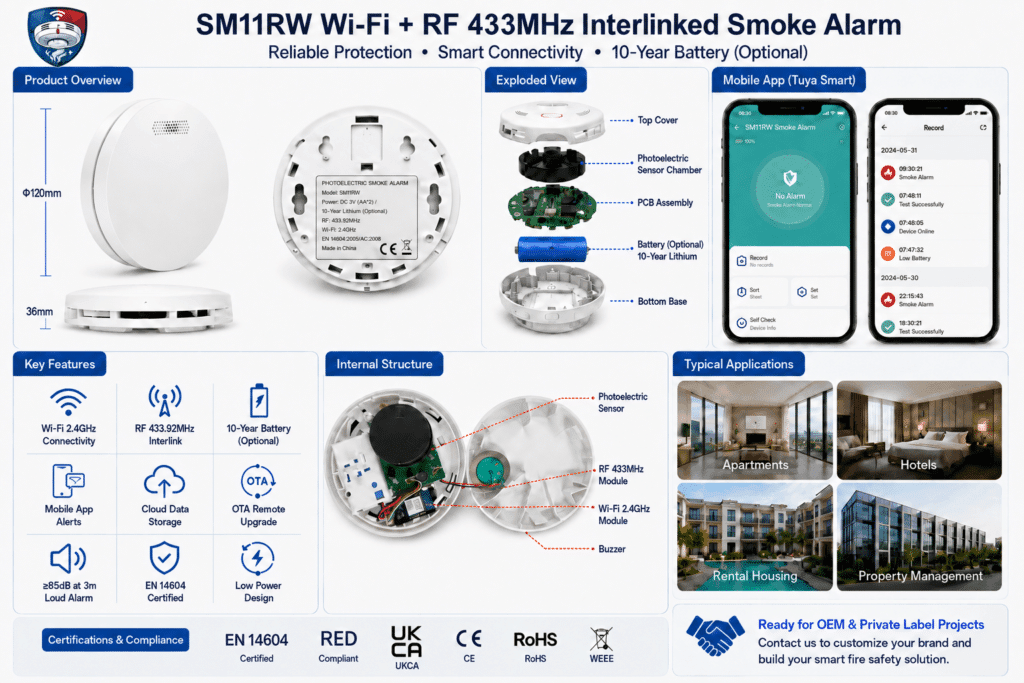 WIFI & RF Interlinked Photoelectric Smoke Alarm Manufacturer CFS