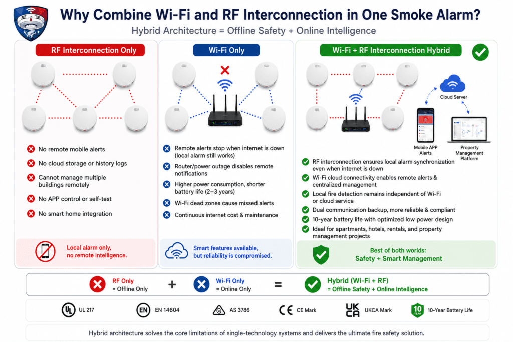 WIFI & RF Interlinked Photoelectric Smoke Alarm  Manufacturer CFS SM11R4