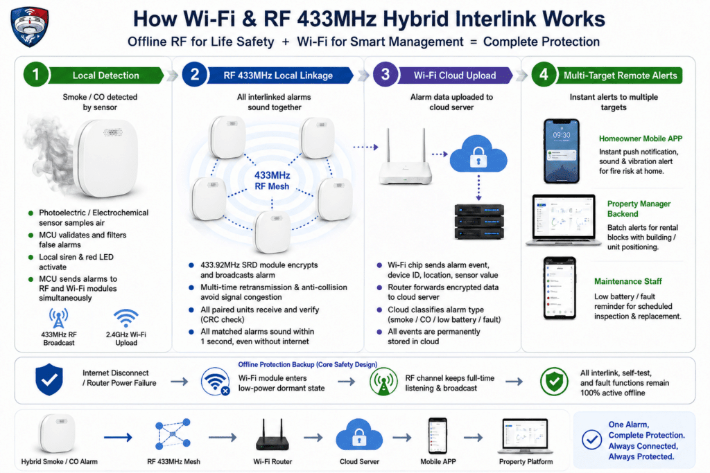 WIFI & Wireless Interlinked Photoelectric Smoke Alarm Manufacturer CFS