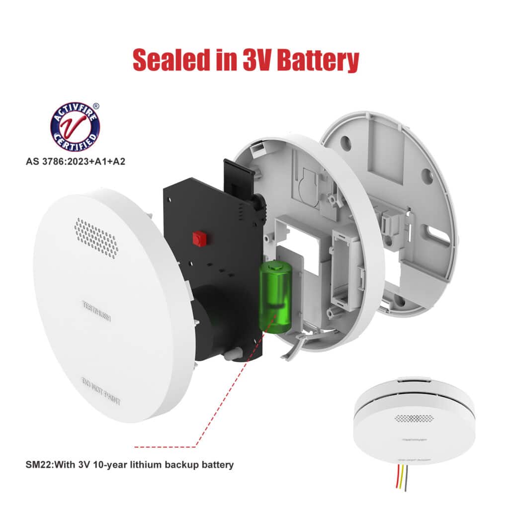 AS 3786 Hardwire Photoelectric Smoke Alarm manufacturer CFS SM22