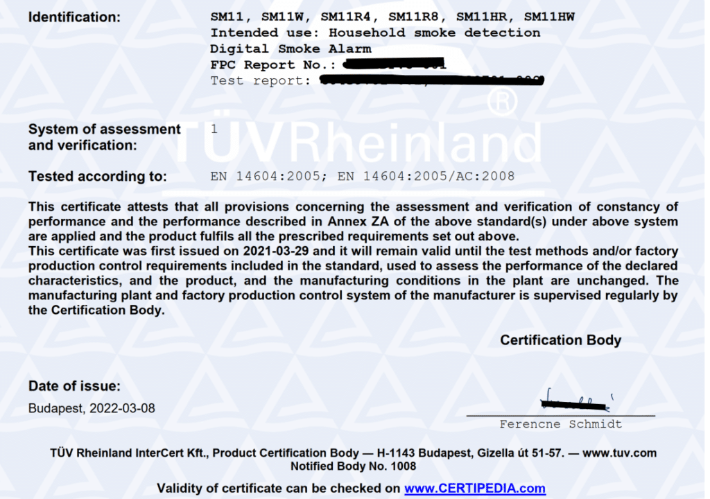 OEM smoke alarm manufacture CFS Photoelectric Smoke Alarm certification