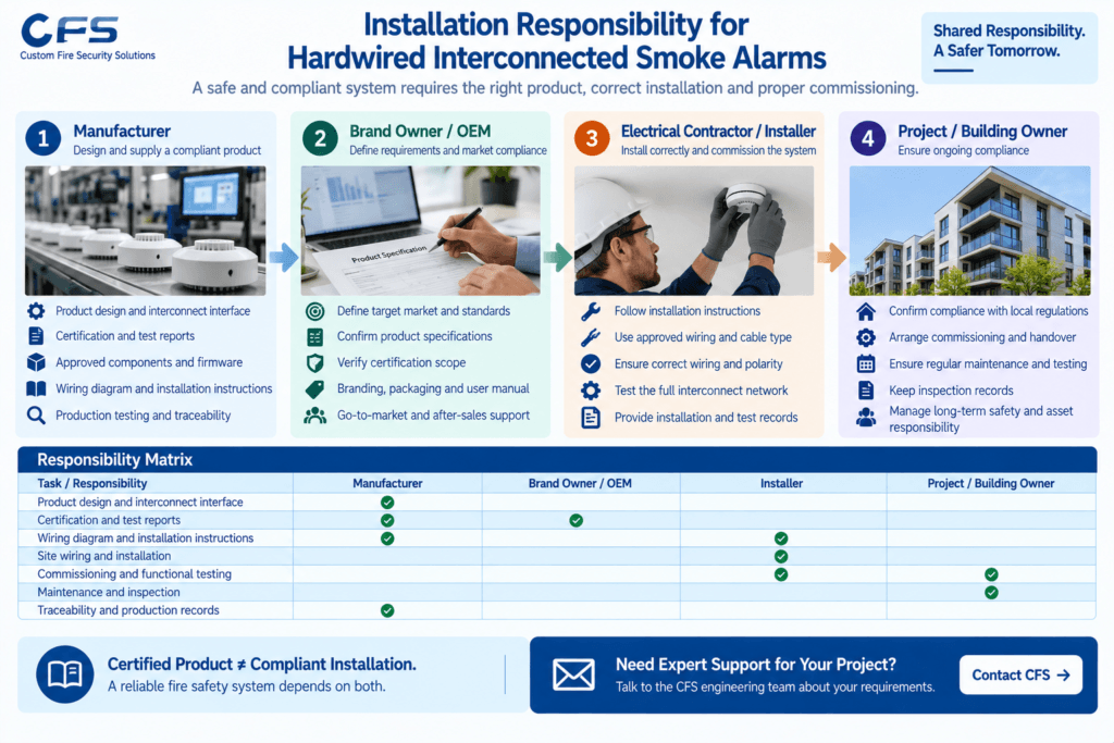Installation Responsibility for Hardwire Interconected Smoke alarms
