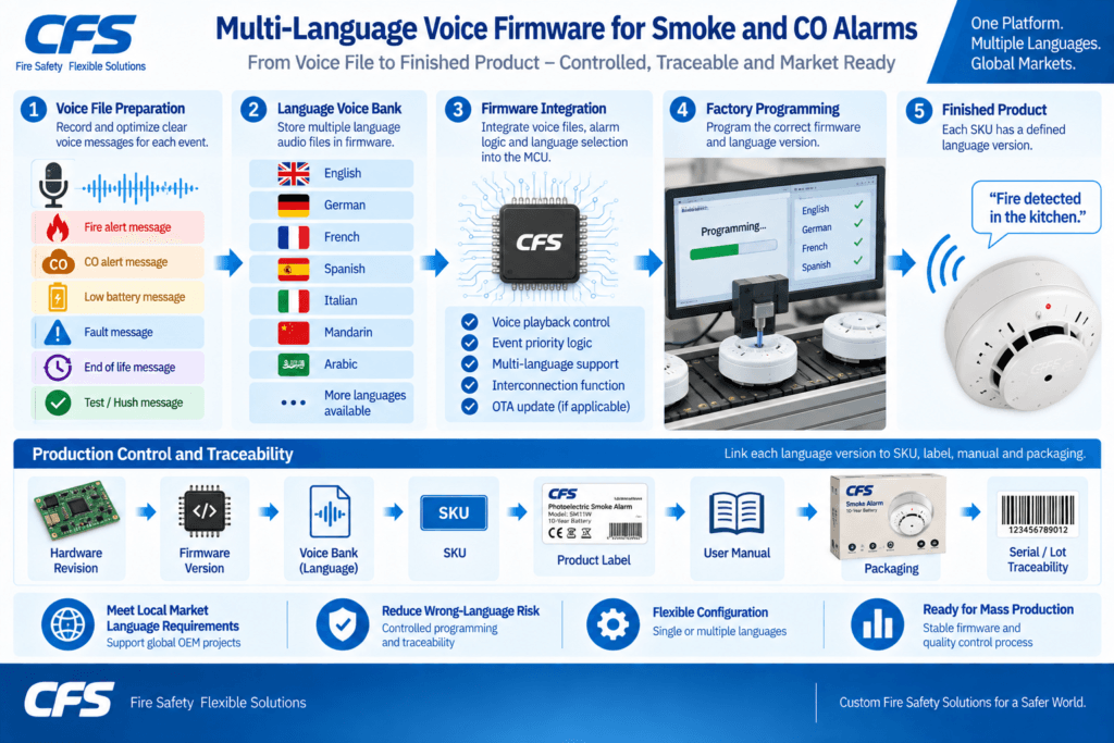 Multi-Language Voice Smoke and CO Alarm