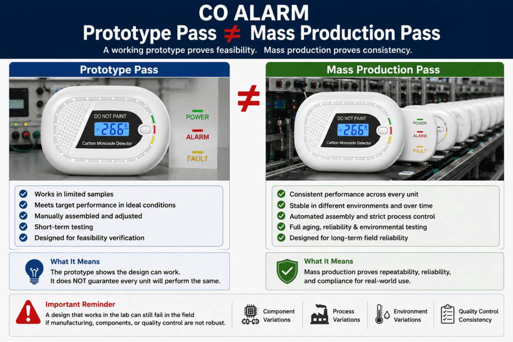 custom10 years CO alarm With LCD factory CFS Prototype Pass ≠ Mass Production Pass